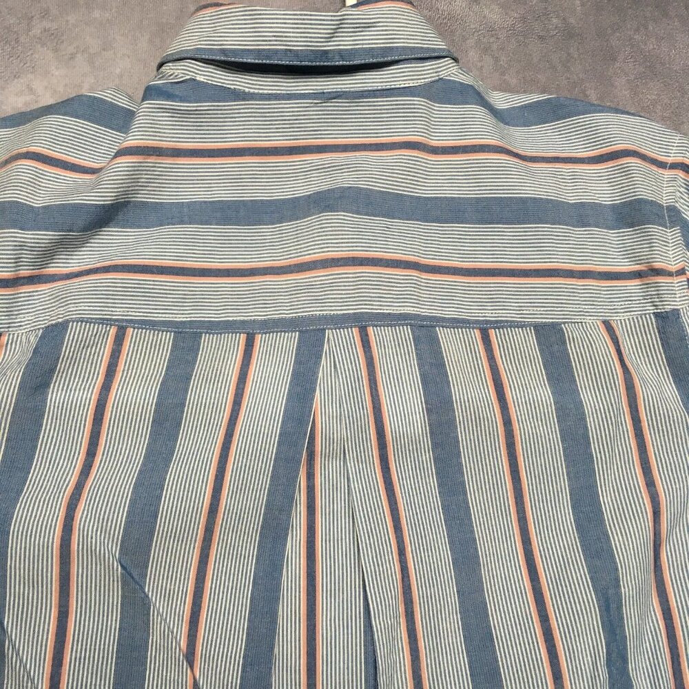 Lucky Brand Womens Button Up Long Sleeve Shirt size Large New w Tags Blue Stripe - Picture 6 of 16
